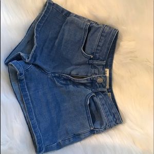 High wasted light blue shorts